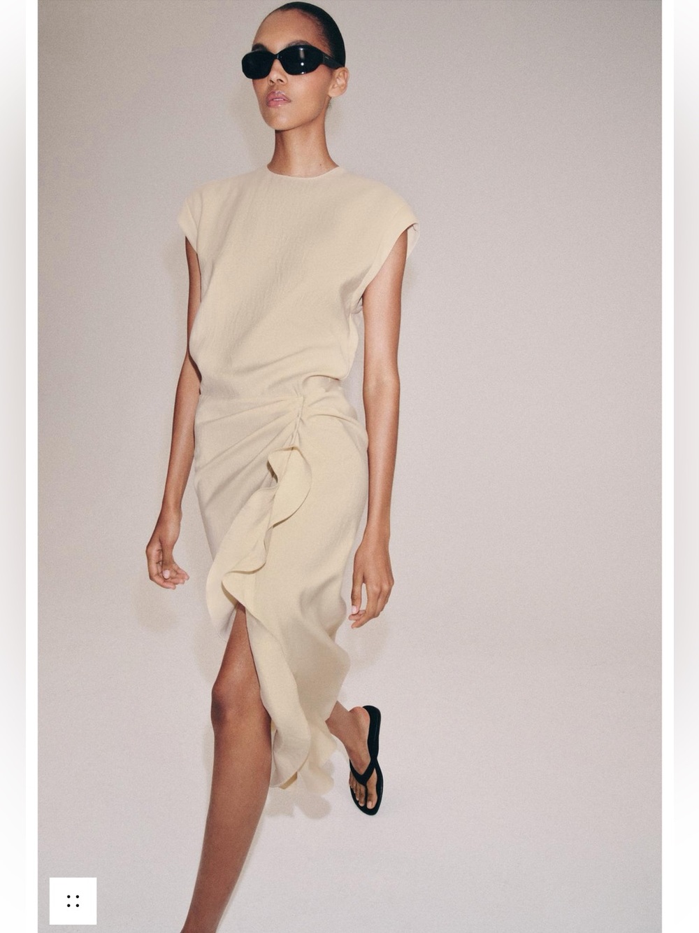 ZW COLLECTION RUFFLED MIDI DRESS